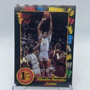 10/$10 DIKEMBE MUTOMBO 1992 Wild Card Collegiate Basketball Rookie #5